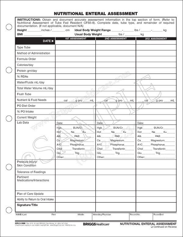 Nutritional Enteral Assessment